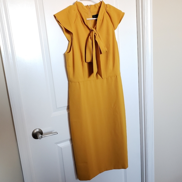 (Tall) NWT J.Crew Ruffle-Front Crepe Sheath Dress - Picture 4 of 11
